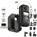 Camera Video Corporala 4K Ultra HD, Rotatie 180°, Autonomie 8h, Waterproof 30m, Ecran HD 1.47”, 256GB, Unghi Larg 120°