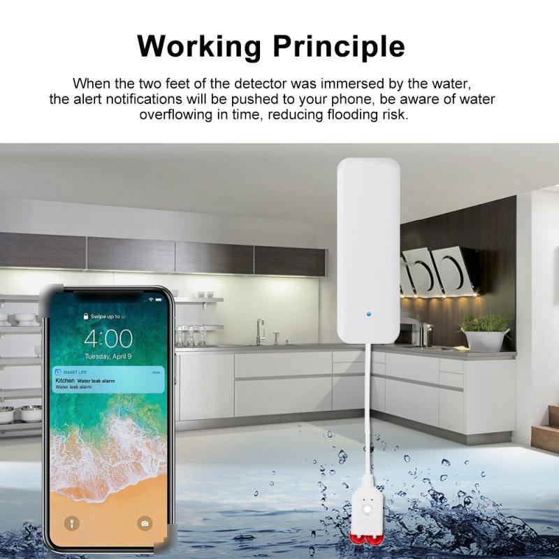 Senzor Inundație BriskHome – Detector Scurgeri Apa Smart Home cu Alerta in Aplicatie