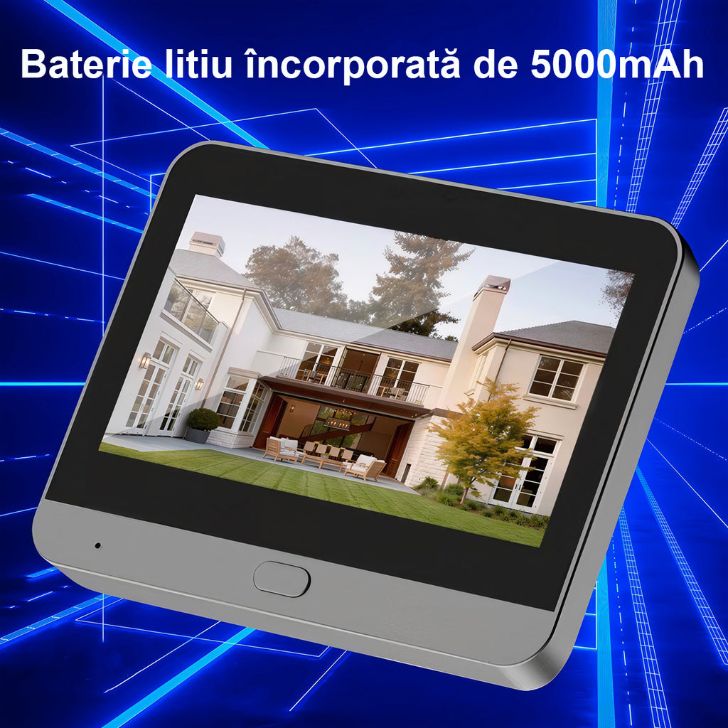 Vizor Electronic Inteligent Wi-Fi, 1080P HD, 3MP, Ecran LCD 4.3 Inch, Senzor Miscare, Unghi de 166°, Gri