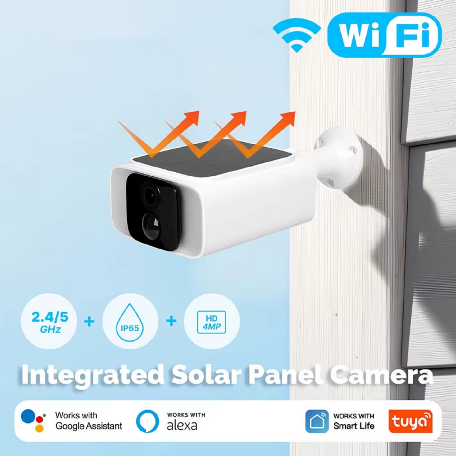 Camera Supraveghere Solara Tuya 4MP, WiFi 5GHz/2.4GHz, Baterie, Full Color Night Vision