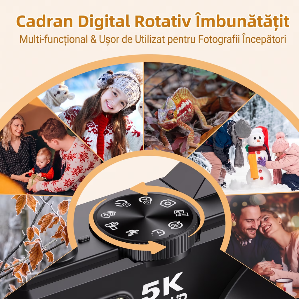 Camera Foto Compacta, 75 MP, Display LCD de 3.0 Inchi, Flip Screen 180°, Zoom 18x, Anti-shake, WIFI, Cu card SD 32G, Focalizare automata, Blit de Incorporat, Compact si Usor, Negru