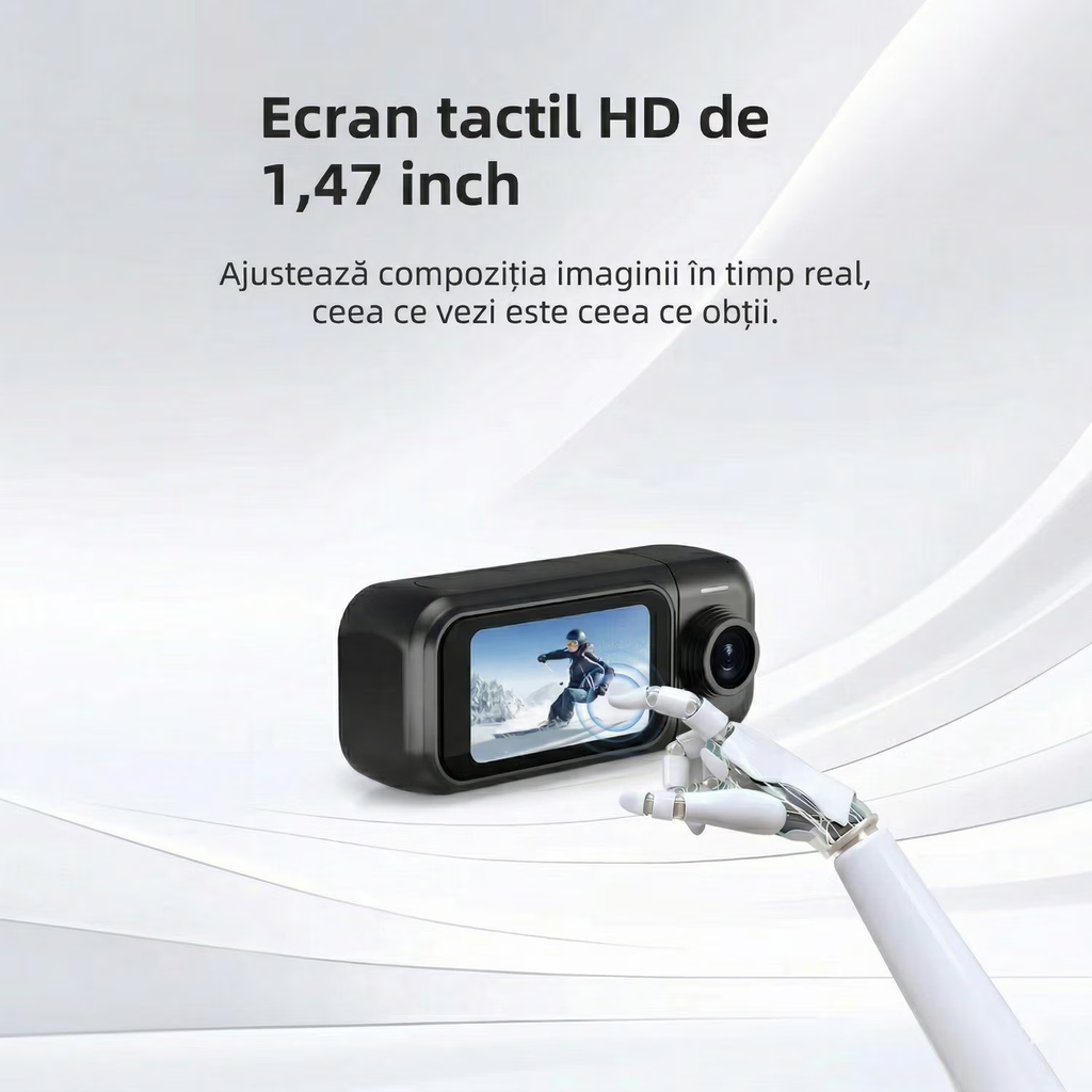 Camera Video Corporala 4K Ultra HD, Rotatie 180°, Autonomie 8h, Waterproof 30m, Ecran HD 1.47”, 256GB, Unghi Larg 120°