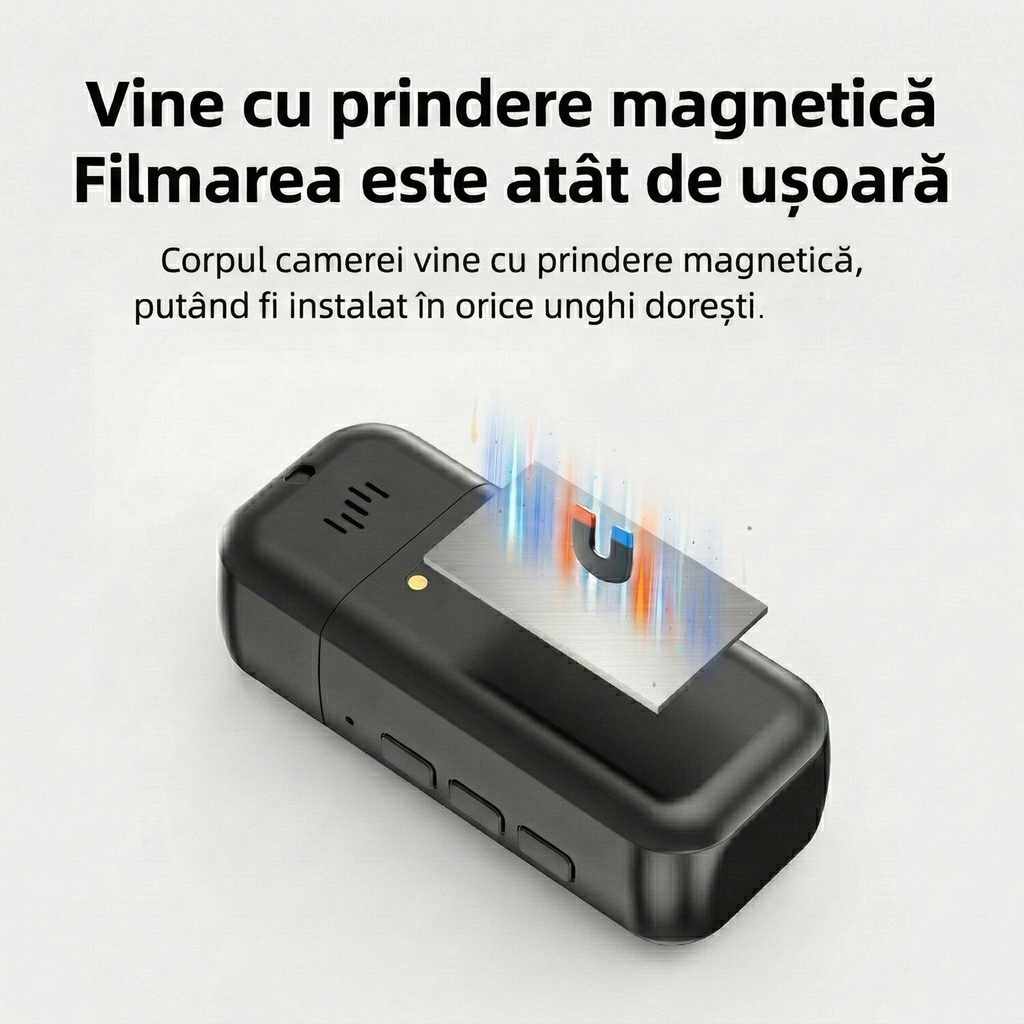Camera Video Corporala 4K Ultra HD, Rotatie 180°, Autonomie 8h, Waterproof 30m, Ecran HD 1.47”, 256GB, Unghi Larg 120°
