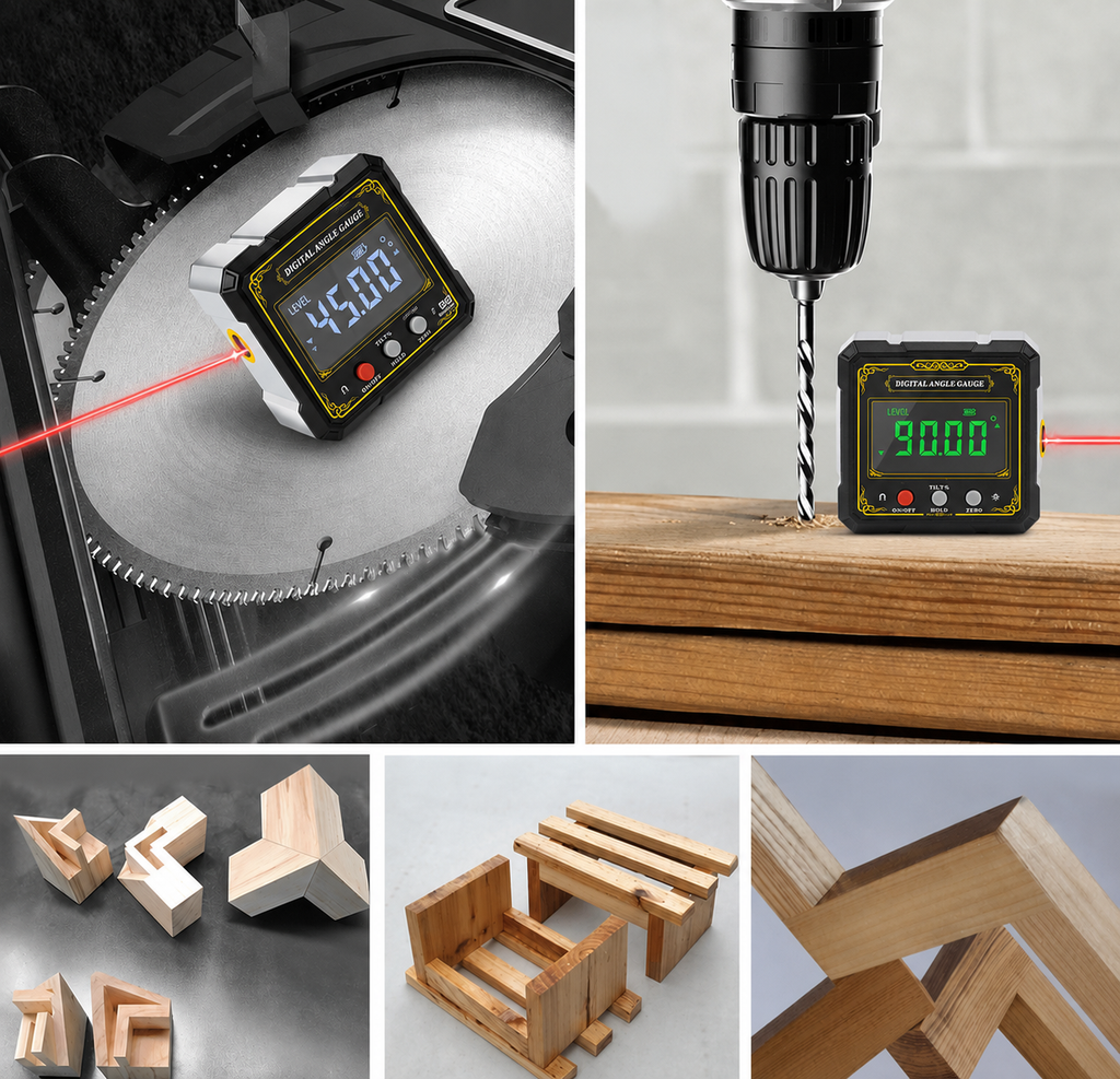 Inclinometru Digital cu Laser, Ecran LCD, Baza Magnetica, Precizie ±0.2°, Masurare Unghiuri 0-360°, pentru Tamplarie, Constructii, Auto