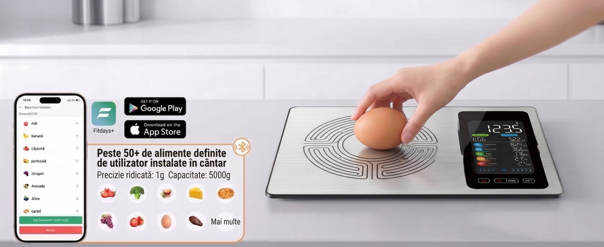 Cântar de bucătărie smart BriskHome - prezentare