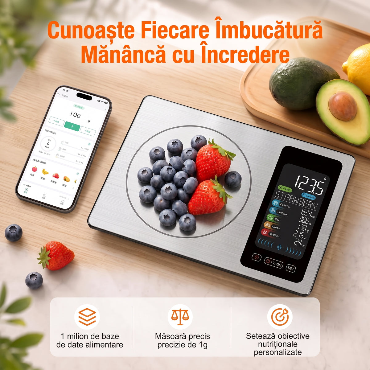 Cântar de bucătărie BriskHome folosit la gătit